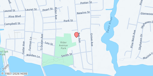 Map showing Patchogue-Medford Youth & Community Food Pantry at 390 Bay Avenue, Patchogue, NY