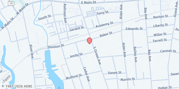 Map showing St. Francis de Sales at 224 South Ocean Ave., Patchogue, NY