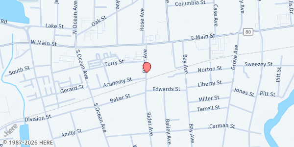 Map showing St. Paul's Emergency FP at 31 Rider Ave., Patchogue, NY