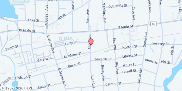 Map showing St. Paul's Emergency FP at 31 Rider Avenue, Patchogue, NY