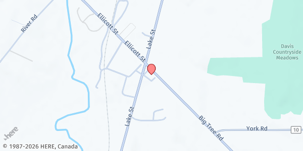 Map showing Pavilion Community Food Pantry at 11115 East Park Street, Pavillion, NY