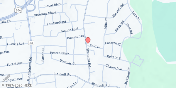 Map showing St. Aedan's SVDP Parish Food Pantry at 3 Reld Dr., Pearl River, NY