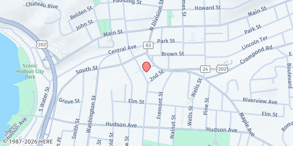 Map showing Church of Assumption at 131 Union Avenue, Peekskill, NY