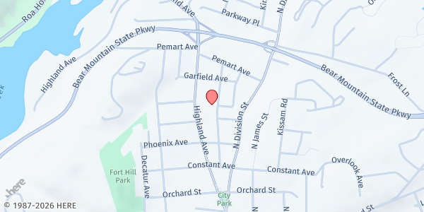 Map showing MOUNT LEBANON BAPTIST FOOD PANTRY at 648 Harrison Ave, Peekskill, NY