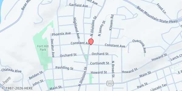 Map showing MOUNT LEBANON BAPTIST FOOD PANTRY at 431 NORTH DIVISION STREET, PEEKSKILL, NY