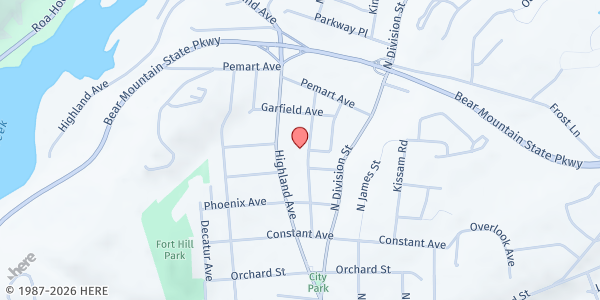 Map showing Mount Lebanon Baptist Food Pantry - Food Distribution Center at 648 Harrison Ave, Peekskill, NY