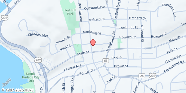 Map showing SALVATION ARMY PEEKSKILL FOOD PANTRY at 117 NELSON AVENUE, PEEKSKILL, NY
