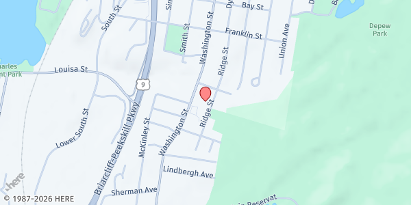 Map showing Washington Street Peekskill Firehouse at 701 Washington Street, Peekskill, NY
