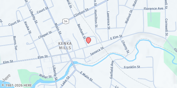 Map showing Hope Center Keuka Food Pantry at 202 East Elm St, Penn Yan, NY