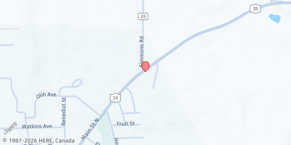 Map showing Wyoming County CAP at 6470 Rt. 20A, Perry, NY