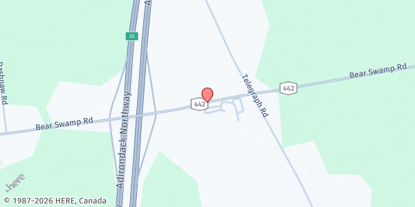 Map showing Rulfs Orchard Farm Stand at 531 Bear Swamp Road, Peru, NY