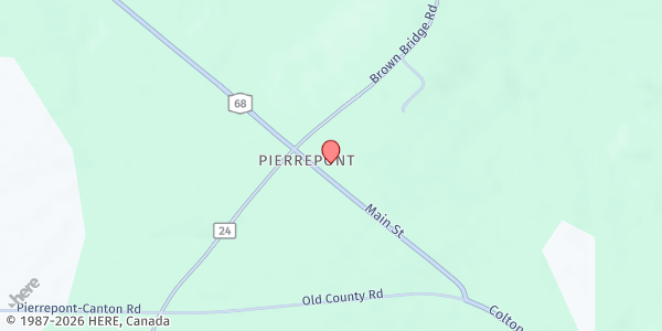 Map showing Pierrepont Neighborhood Center at 864 Route 68, Pierrepont, NY