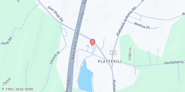 Map showing New Day Food Pantry at 38 Firehouse Road, Plattekill, NY