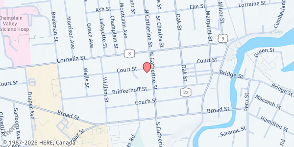 Map showing NPE - Beekman Towers at 5139 North Catherine Street, Plattsburgh, NY