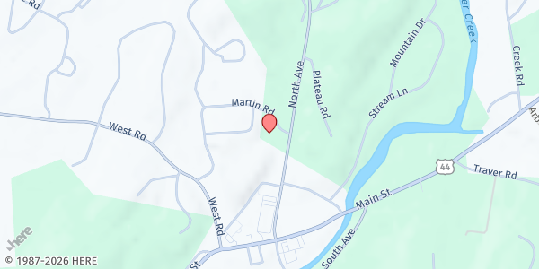 Map showing PLEASANT VALLEY ECUMENICAL FOOD PANTRY at 92 Martin Road, Pleasant Valley, NY