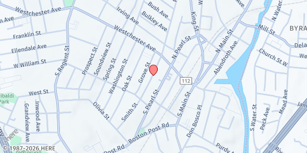 Map showing SAINT PETERS NEIGHBORHOOD DINNER at 19 SMITH STREET, PORT CHESTER, NY