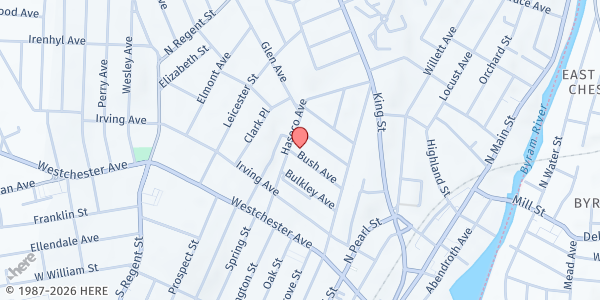 Map showing Salvation Army PC at 36 Bush Avenue, Port Chester, NY