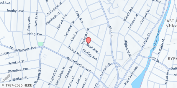 Map showing Salvation Army PC at 36 BUSH AVENUE, PORT CHESTER, NY