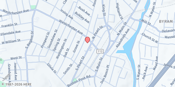 Map showing St. Peter's Food Pantry at 19 Smith Street, Port Chester, NY