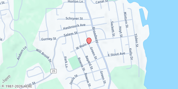 Map showing Hunger Is Not An Option Food Pantry - Food Distribution Center at 151 Green Street, Port Ewen, NY