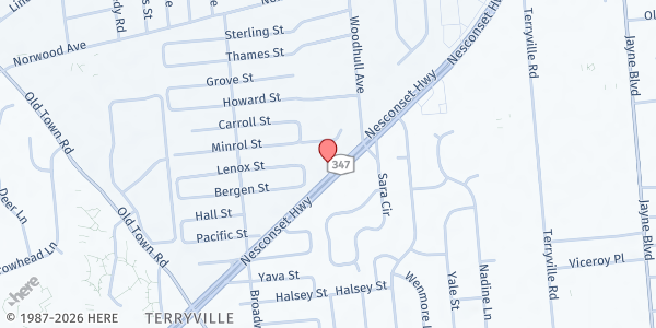 Map showing A1 Roofing at 51 Nesconset Highway, Port Jefferson Station, NY