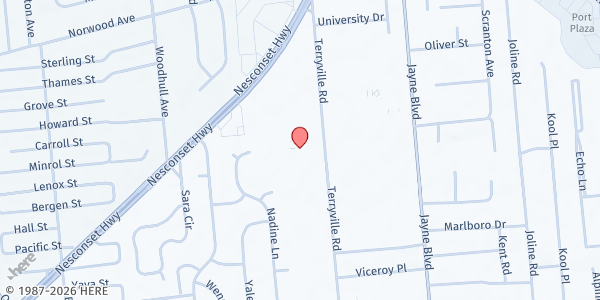 Map showing St. Gerard Majella Church Food Pantry at 300 Terryville Rd, Port Jefferson Station, NY