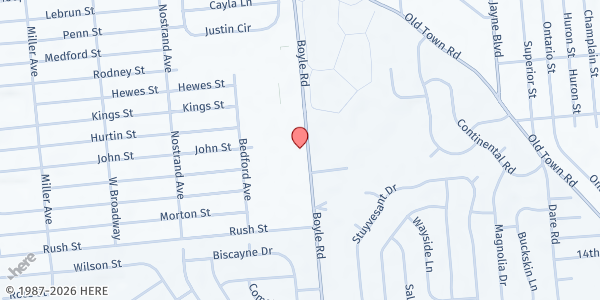 Map showing Sunshine Prevention Center FP at 468 Boyle Rd., Port Jefferson Station, NY