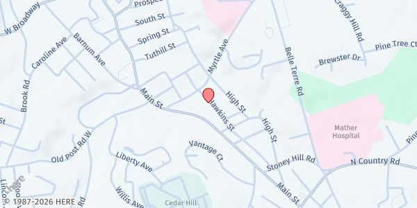 Map showing Open Cupboard at 110 Hawkins Street, Port Jefferson, NY