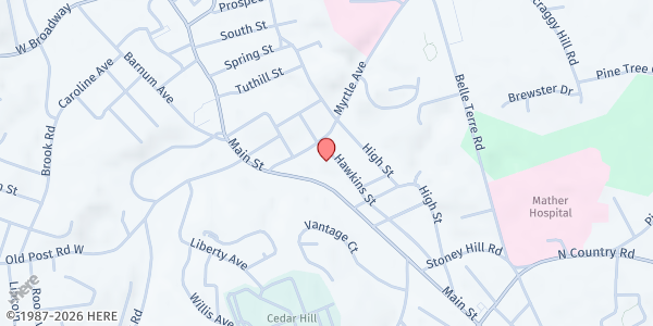 Map showing Open Cupboard at 110 Hawkins Street, Port Jefferson, NY