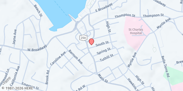 Map showing Welcome Friends @ First Presbyterian Church at 107 South Street, Port Jefferson, NY
