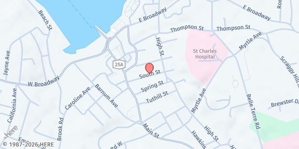 Map showing Welcome Friends of Greater Pt. Jeff/S.Street at 107 South Street, Port Jefferson, NY