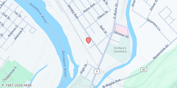 Map showing Easter Seals Food Pantry at 197 Jersey Ave, Port Jervis, NY