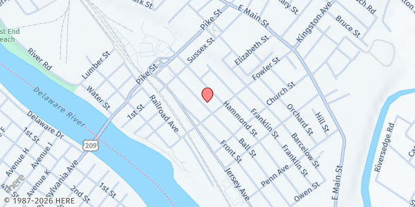 Map showing St. Mary's Food Pantry at 50 Ball Street, Port Jervis, NY