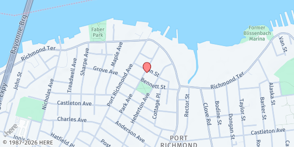 Map showing Council of Jewish Organization of S.I. - Port Richmond at 93 Park Avenue, Port Richmond, NY