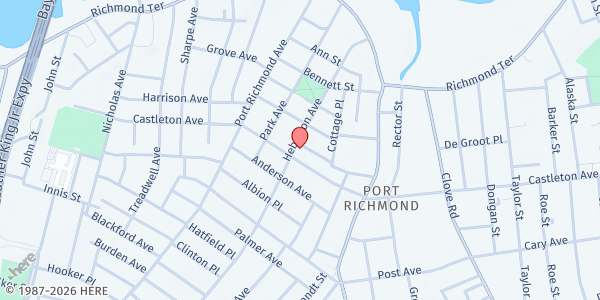 Map showing FAITH UNITED METHODIST CHURCH, STATEN ISLAND at 221 Heberton Avenue, Port Richmond, NY