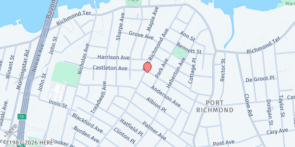 Map showing Project Hospitality Port Richmond at 221 Port Richmond Avenue, Port Richmond, NY