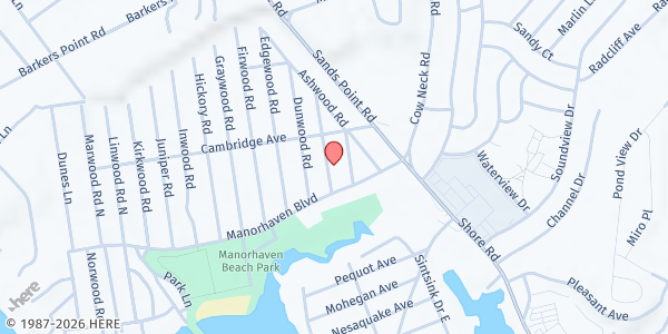 Map showing Our Lady of Fatima Church at 10 Cottonwood Road, Port Washington, NY