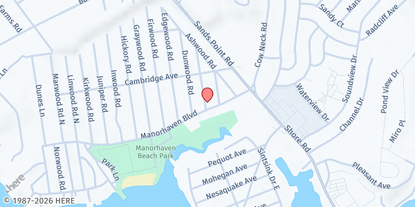 Map showing Our Lady of Fatima Church at 6 Cottonwood Rd, Port Washington, NY