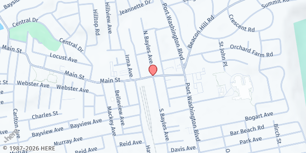 Map showing St. Peter of Alcantara PSM at 1327 Port Washington Boulevard, Port Washington, NY