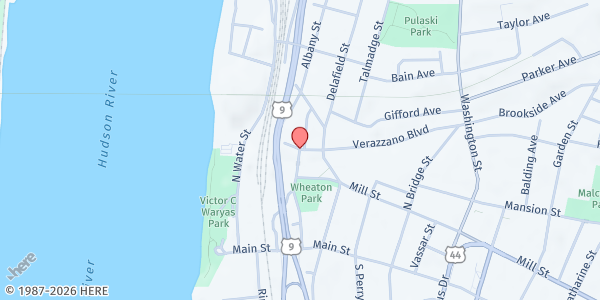 Map showing Ebenezer Baptist Church Food Pantry at Po Box 2, Poughkeepsie, NY