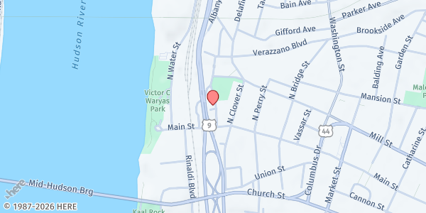 Map showing Manna Food Pantry at 19 Davies Place, Poughkeepsie, NY