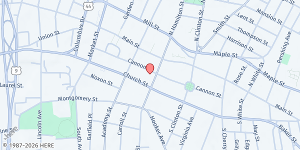 Map showing Reach Out and Touch Food Pantry - Food Distribution Center at 100 Cannon Street, Poughkeepsie, NY