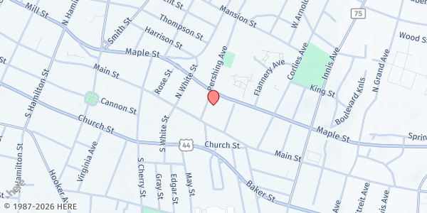 Map showing SALV ARMY POUGHKEEPSIE FOOD PANTRY at 19 Pershing Avenue, Poughkeepsie, NY