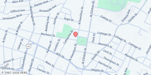 Map showing St. Paul's Poughkeepsie Food Pantry at 161 Mansion Street, Poughkeepsie, NY