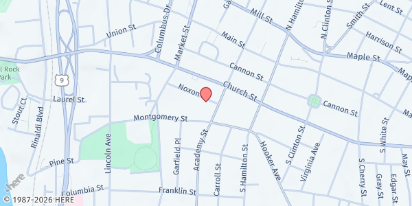 Map showing The Potter House Food Pantry at 54 Noxon Street, Poughkeepsie, NY