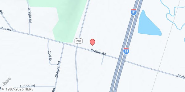 Map showing Preble Congregational UCC at 1953 Preble Rd, Preble, NY