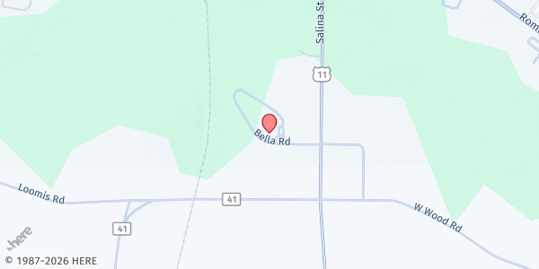 Map showing Central Square Dining and Activity Center at 96 Bella Rd, Pulaski, NY
