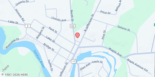 Map showing Park UMC FF at 2 Hubble Street, Pulaski, NY