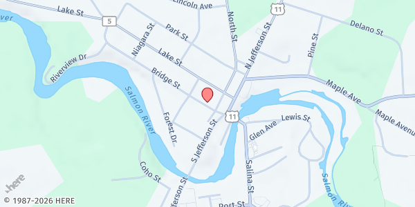 Map showing Pulaski Community Cupboard at 12 Bridge St, Pulaski, NY