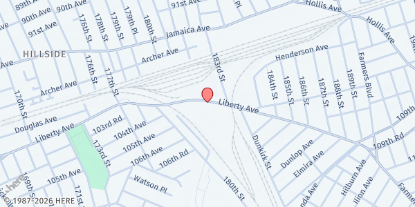 Map showing Fresh Anointing International Charities at 109-41 Francis Lewis Blvd, Queens Village, NY